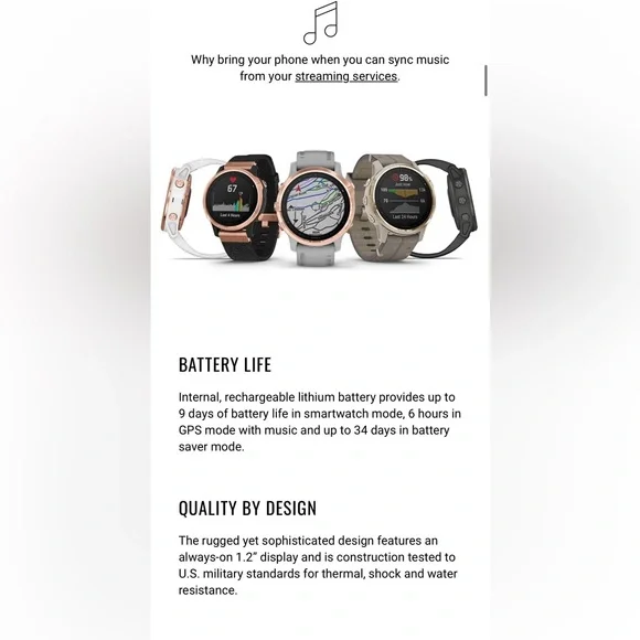 Garmin 6S Pro Rose Gold / White (Used) - Picture 8 of 10